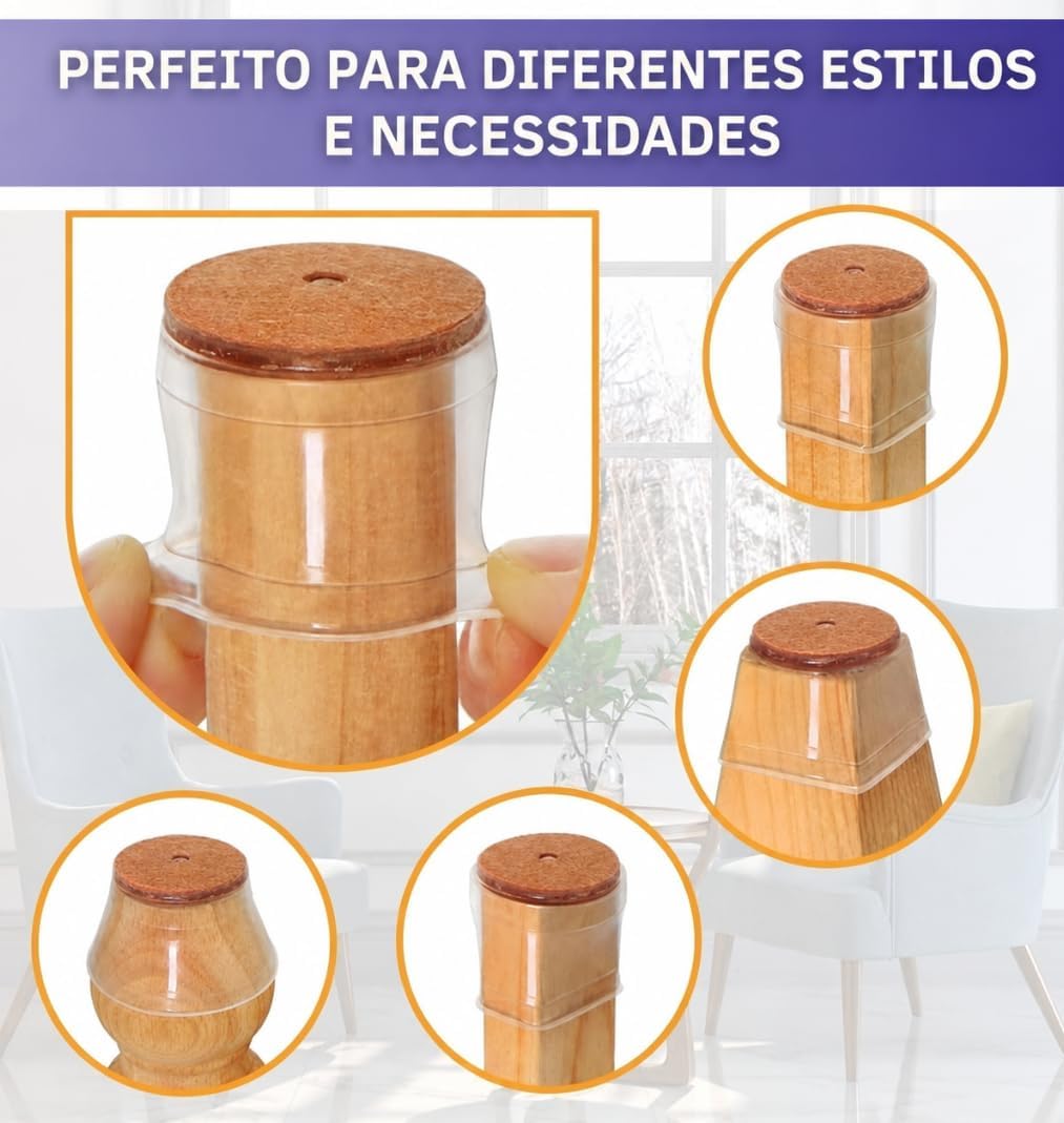 شفاف صداگیر پایه صندلی و میز نمددار4عددی بزرگ Silicone